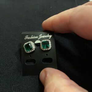NWT faux emeralds with CZs